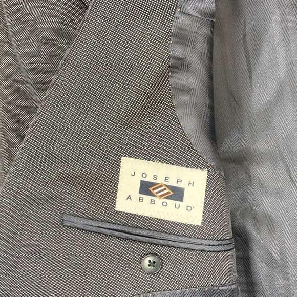 Joseph Abboud Tollegno 1900 Wool Extreme Slim Fit Black Blazer Coat USA 44L - Picture 4 of 16